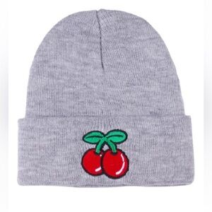 Zenana Gray Cherry Beanie